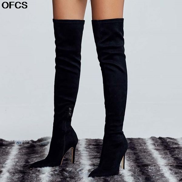 boots over the knee women thigh high shoes flock thin heels long pointed toe size 35-42 znt0, Black
boots over the knee women thigh high shoes flock thin heels long pointed toe size 35-42 znt0, Black
