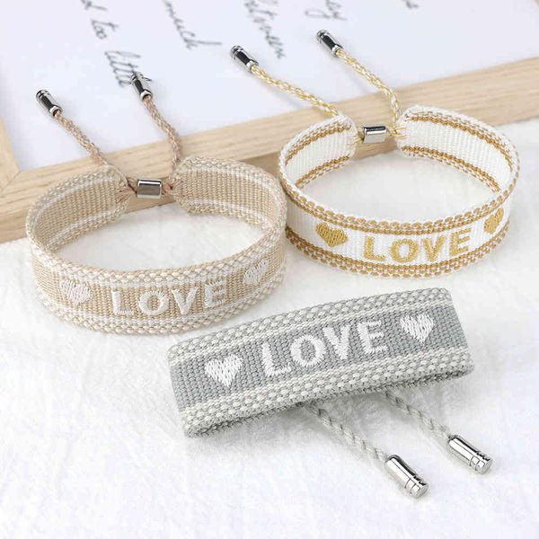 couple metal bracelet letter rope simple embroidered word hand woven trinket, Golden;silver
couple metal bracelet letter rope simple embroidered word hand woven trinket, Golden;silver