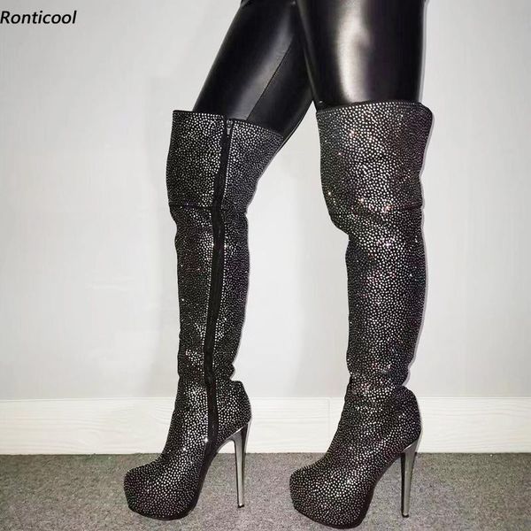 ronticool 2021 women winter over the knee boots rhinestone stiletto high heels round toe black night club shoes size 5-20
ronticool 2021 women winter over the knee boots rhinestone stiletto high heels round toe black night club shoes size 5-20