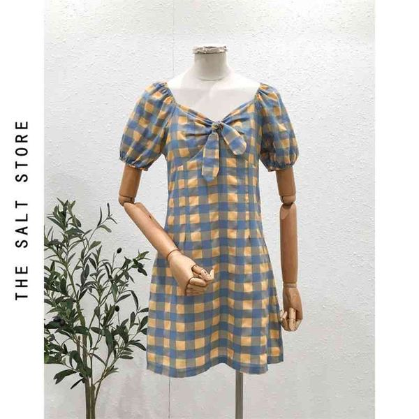 korobov vintage plaid high waist women dress korean bow v neck puff sleeve vestidos new a-line preppy style dresses 210430, Black;gray
korobov vintage plaid high waist women dress korean bow v neck puff sleeve vestidos new a-line preppy style dresses 210430, Black;gray