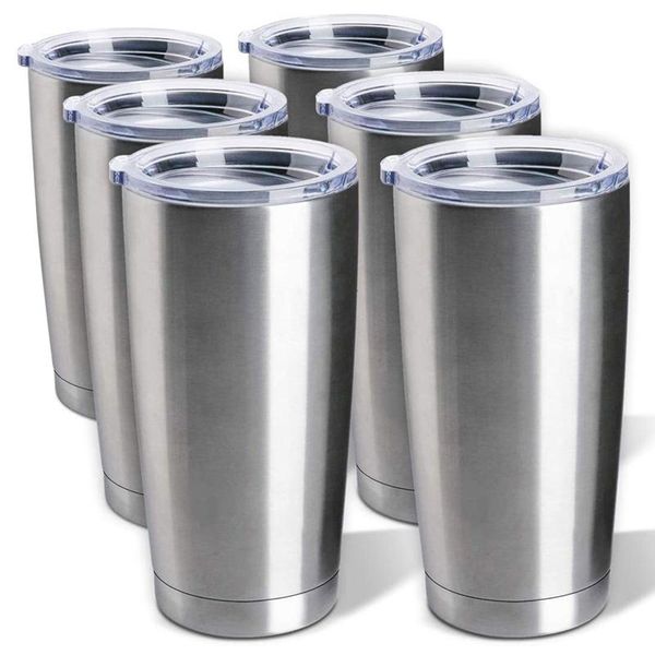 water bottles stainless steel tumblers bulk 6-pack 20oz double wall vacuum insulated cup coffee mug with lid, travel 
water bottles stainless steel tumblers bulk 6-pack 20oz double wall vacuum insulated cup coffee mug with lid, travel