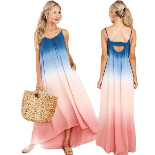 casual dresses 2021 summer dress tie dye digital printing loose women's suspender long skirt u-shaped open back irregular, Black;gray
casual dresses 2021 summer dress tie dye digital printing loose women's suspender long skirt u-shaped open back irregular, Black;gray