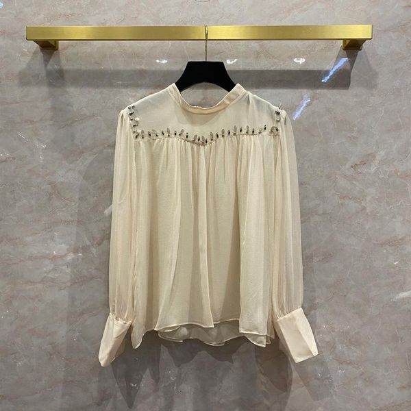 women's blouses & shirts elegant apricot blouse women good quality sequined shoulder 100% silk lady o-neck puff sleeve autumn, White
women's blouses & shirts elegant apricot blouse women good quality sequined shoulder 100% silk lady o-neck puff sleeve autumn, White