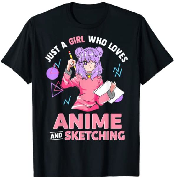 just a girl who loves anime and sketching drawing art gift t-shirt anime lovers, White;black
just a girl who loves anime and sketching drawing art gift t-shirt anime lovers, White;black