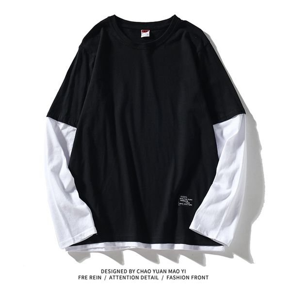 autumn spring fashion oversize fake two pieces tshirt men's long sleeve casual o neck t-shirt for man tees 210721, White;black
autumn spring fashion oversize fake two pieces tshirt men's long sleeve casual o neck t-shirt for man tees 210721, White;black