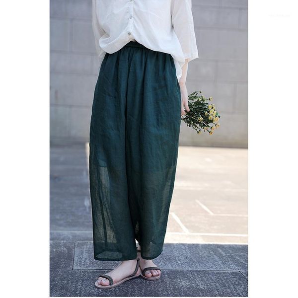 women's pants & capris 2021 autumn leisure breathable ramie elastic waist loose wide leg 0903-10, Black;white
women's pants & capris 2021 autumn leisure breathable ramie elastic waist loose wide leg 0903-10, Black;white