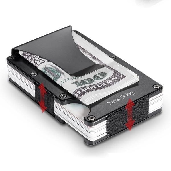 card holders portable aluminum holder cash clamp wallet purse for pocket metal money, Brown;gray
card holders portable aluminum holder cash clamp wallet purse for pocket metal money, Brown;gray