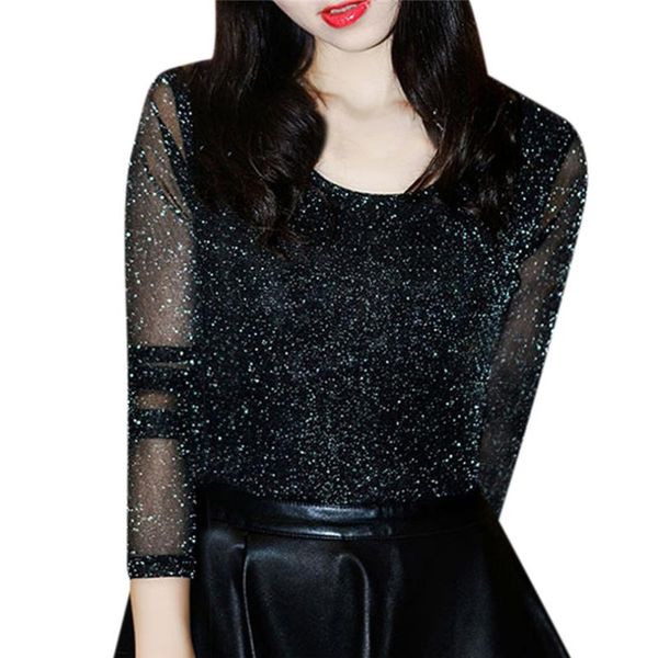 women's t-shirt see through mesh women spring autumn long sleeve crop t shirt transparent shining elegant female blusas, White
women's t-shirt see through mesh women spring autumn long sleeve crop t shirt transparent shining elegant female blusas, White