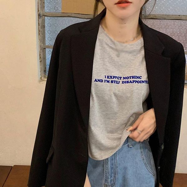 women's t-shirt jlong casual fashion letter print female o-neck short sleeve loose, White
women's t-shirt jlong casual fashion letter print female o-neck short sleeve loose, White