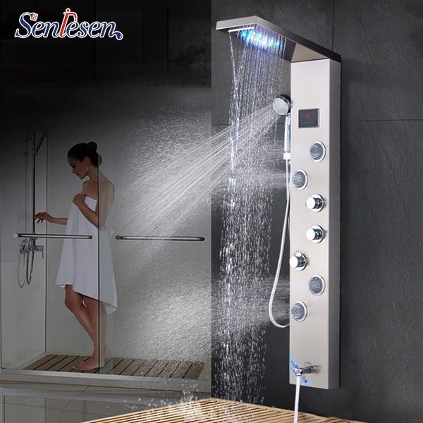 senlesen shower column panel wall mount sus304 stainless steel faucet w/ massage jets para bathroom douche sets
senlesen shower column panel wall mount sus304 stainless steel faucet w/ massage jets para bathroom douche sets