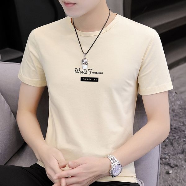 cotton short sleeved t-shirt men's summer wear thin fashion bottomed shirt korean half sleeved letter t-shirt, White;black
cotton short sleeved t-shirt men's summer wear thin fashion bottomed shirt korean half sleeved letter t-shirt, White;black