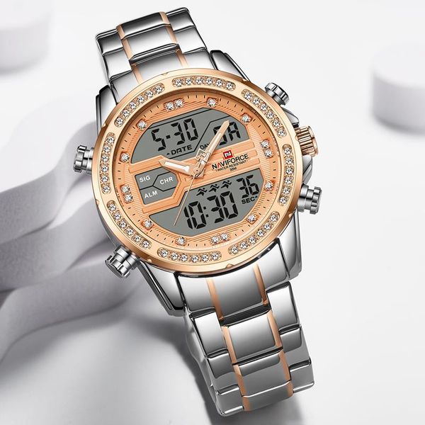 wristwatches naviforce mens watches stainless steel quartz wrist watch men sports chronograph clock relogio masculino, Slivery;brown
wristwatches naviforce mens watches stainless steel quartz wrist watch men sports chronograph clock relogio masculino, Slivery;brown