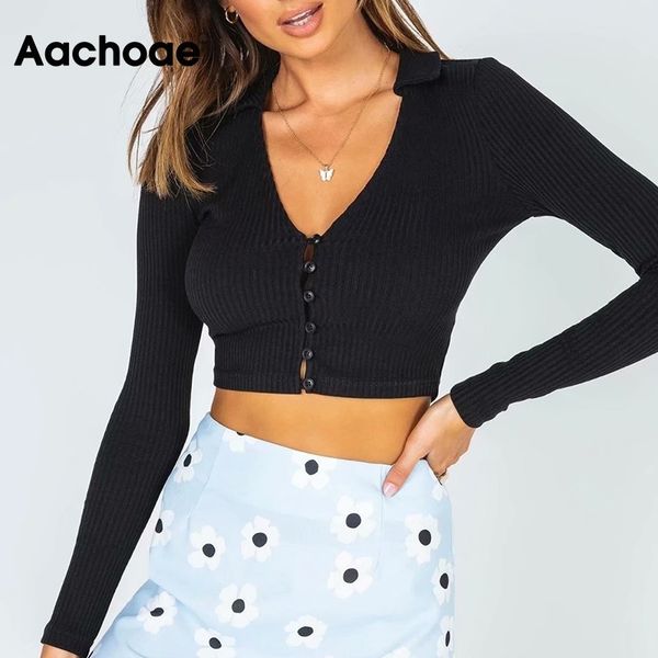 women bodycon basic crop female v neck buttons streetwear t shirt casual long sleeve knitted tee 210413, White
women bodycon basic crop female v neck buttons streetwear t shirt casual long sleeve knitted tee 210413, White