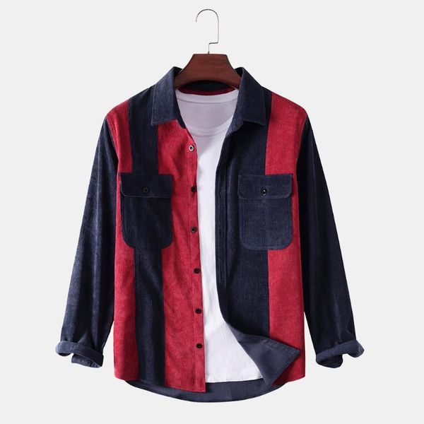 autumn men patchwork casual button corduroy slim shirts youth premium streetwear lapel pocket long sleeve men's, White;black
autumn men patchwork casual button corduroy slim shirts youth premium streetwear lapel pocket long sleeve men's, White;black