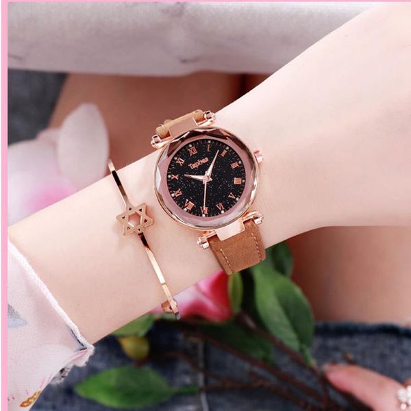 wristwatches luminous women watches leather band starry sky rose gold diamond dial quartz ladies watch female girls clock relogio feminino, Slivery;brown
wristwatches luminous women watches leather band starry sky rose gold diamond dial quartz ladies watch female girls clock relogio feminino, Slivery;brown