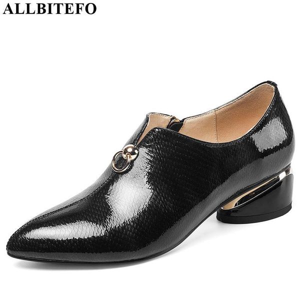 dress shoes allbitefo fashion brand full genuine leather thick heel women heels office ladies, Black
dress shoes allbitefo fashion brand full genuine leather thick heel women heels office ladies, Black