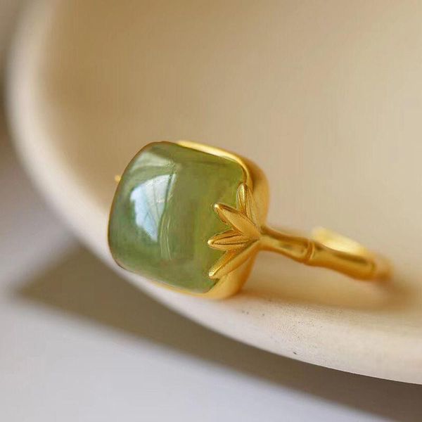 cluster rings s silver inlaid natural hetian sapphire green leaf bamboo cool breeze craft light luxury women charm opening adjustable ring, Golden;silver
cluster rings s silver inlaid natural hetian sapphire green leaf bamboo cool breeze craft light luxury women charm opening adjustable ring, Golden;silver