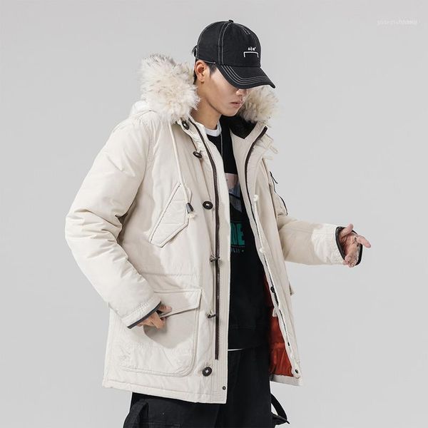 men's down & parkas japanese male mid-length jacket long sleeve hooded big fur collar winter youth thicken harajuku coats outerwear1, Black
men's down & parkas japanese male mid-length jacket long sleeve hooded big fur collar winter youth thicken harajuku coats outerwear1, Black
