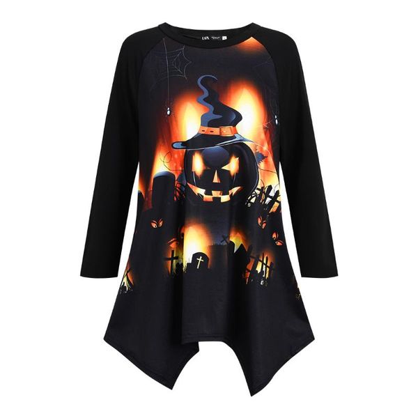 plus size t-shirt 5xl halloween round neck long sleeved pumpkin printing irregular hem pullover lady loose curve party streerwear, Black
plus size t-shirt 5xl halloween round neck long sleeved pumpkin printing irregular hem pullover lady loose curve party streerwear, Black