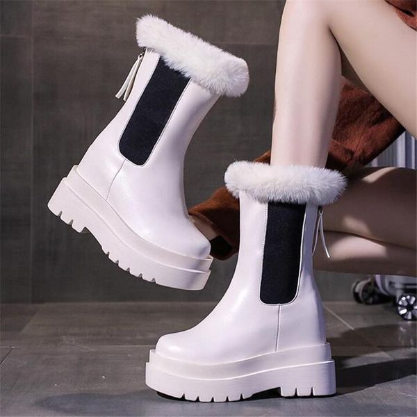 boots mid calf women platform soft leather zip plush keep warm winter snow black white fur wedge booties
boots mid calf women platform soft leather zip plush keep warm winter snow black white fur wedge booties