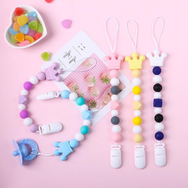 pacifiers# baby silicone pacifier chains clip infant boys girls cute crown toys teether chain holder nipple feeding
pacifiers# baby silicone pacifier chains clip infant boys girls cute crown toys teether chain holder nipple feeding