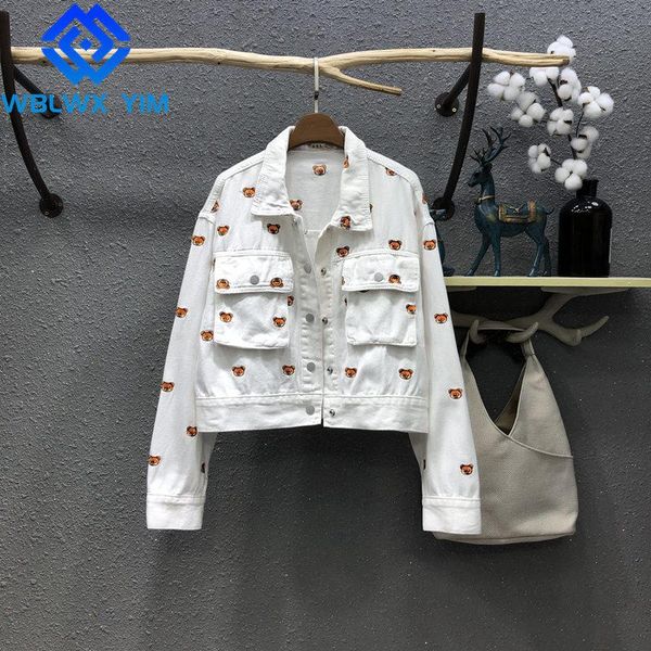 women's jackets jeans jacket women fashion cartoon embroidery lapel long sleeve denim streetwear loose harajuku coat spring, Black;brown
women's jackets jeans jacket women fashion cartoon embroidery lapel long sleeve denim streetwear loose harajuku coat spring, Black;brown