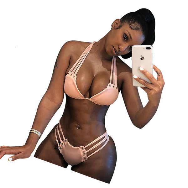 Bikini Sexy Ls6108 Two Piece Suit, White;black