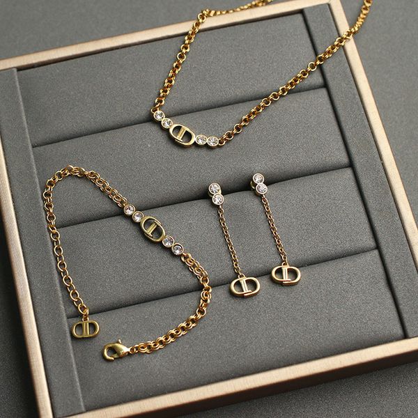d letter set necklace femininity bracelet simple personality earrings female, Silver
d letter set necklace femininity bracelet simple personality earrings female, Silver