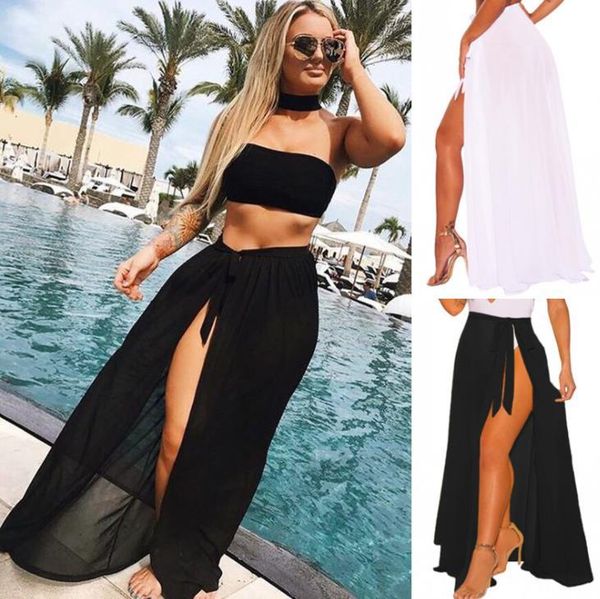 women's swimwear women summer beach cover ups sun-proof wrap skirts solid color high-waist tied straps swimsuit for girls ladies, White;black
women's swimwear women summer beach cover ups sun-proof wrap skirts solid color high-waist tied straps swimsuit for girls ladies, White;black
