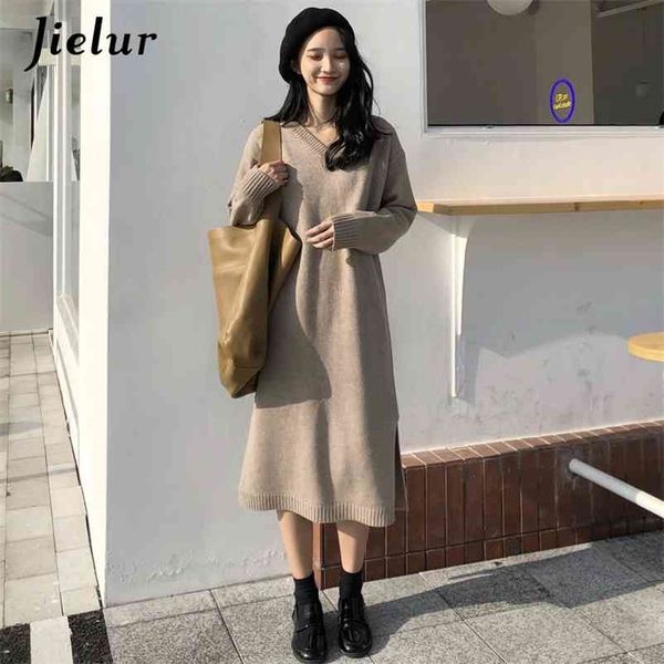 sweater dress women chic korean style fashion warm knitted dresses vintage khaki black vestidos casual v-neck vestido 210426, Black;gray
sweater dress women chic korean style fashion warm knitted dresses vintage khaki black vestidos casual v-neck vestido 210426, Black;gray