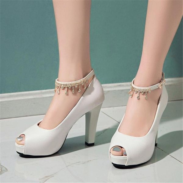 dress shoes pxelena 2021 spring summer women peep toe high heels pumps crystal chain white bridal wedding ankle strap plus size 43, Black
dress shoes pxelena 2021 spring summer women peep toe high heels pumps crystal chain white bridal wedding ankle strap plus size 43, Black