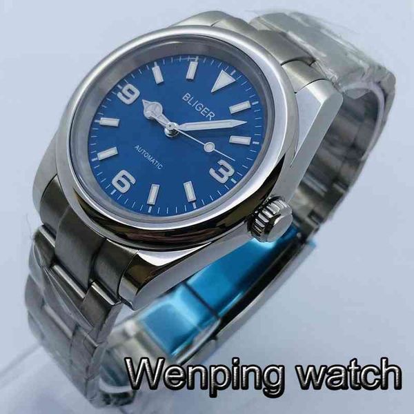 men bliger mechanical 39mm watch sier case sapphire glass blue dial date lighting turn automatic luxury poison, Slivery;brown
men bliger mechanical 39mm watch sier case sapphire glass blue dial date lighting turn automatic luxury poison, Slivery;brown