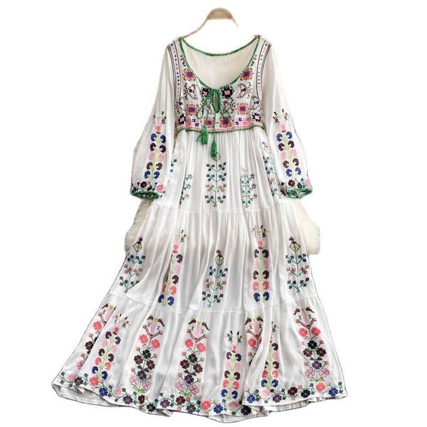 casual dresses boho floral embroidered long sleeve white dress women v-neck tassel maxi chic style tunic vestido, Black;gray
casual dresses boho floral embroidered long sleeve white dress women v-neck tassel maxi chic style tunic vestido, Black;gray
