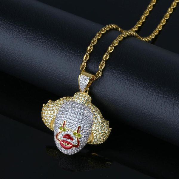 pendant necklaces + cubic zirconia paved iced out bling gold clown pendants necklace for men hip hop rapper jewelry drop, Silver
pendant necklaces + cubic zirconia paved iced out bling gold clown pendants necklace for men hip hop rapper jewelry drop, Silver