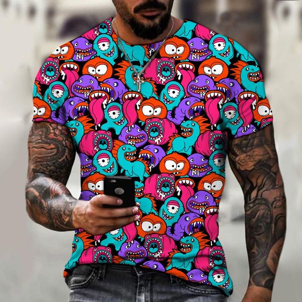men's t-shirts summer round neck 3d printing harajuku short-sleeved urban fashion cute funny color casual sports t-shirt, White;black
men's t-shirts summer round neck 3d printing harajuku short-sleeved urban fashion cute funny color casual sports t-shirt, White;black
