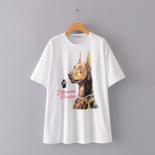 cap sleeve dog print white womens cotton long short summer boy friend street wear 2m87
cap sleeve dog print white womens cotton long short summer boy friend street wear 2m87