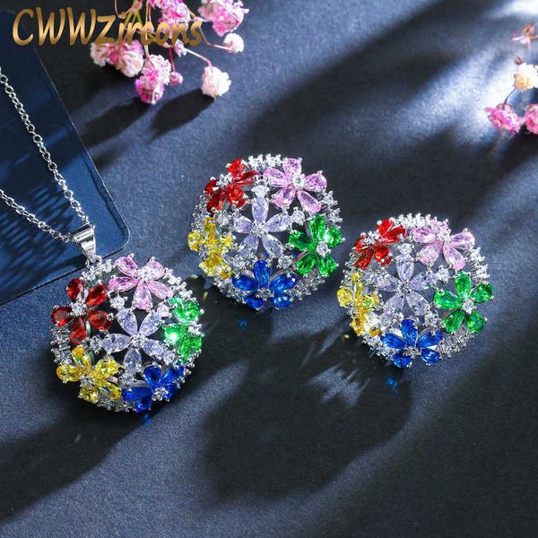 multi color cubic zirconia crystal half round pendant necklace and earrings set fashion costume jewelry t140 210714, Silver
multi color cubic zirconia crystal half round pendant necklace and earrings set fashion costume jewelry t140 210714, Silver
