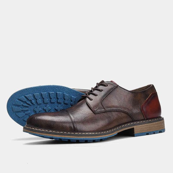 dress shoes retro men's derby casual shoes fashion leather #al6603 76g8, Black