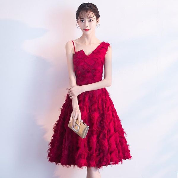 ethnic clothing asymmetrical spaghetti strap dress sleeveless feathers qipao a-line short chineses bridal wedding vestidos engagement cheong, Red
ethnic clothing asymmetrical spaghetti strap dress sleeveless feathers qipao a-line short chineses bridal wedding vestidos engagement cheong, Red