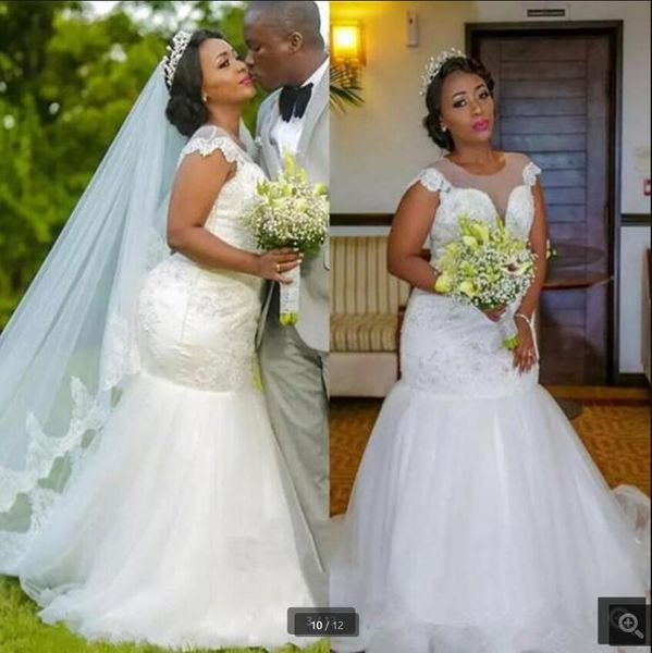 2021 new arrival south african white mermaid wedding dress beaded appliques cap sleeve jewel neckline bridal gowns court train long stylish
2021 new arrival south african white mermaid wedding dress beaded appliques cap sleeve jewel neckline bridal gowns court train long stylish