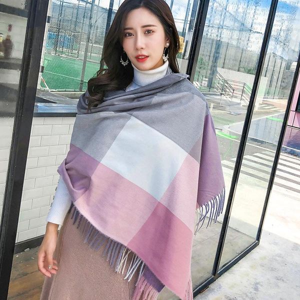 new fashionscarves 2021 women's scarf winter, plaid versatile classic cashmere shawl dual-use warm tassel luxury shawls wraps, hijabs s, Blue;gray
new fashionscarves 2021 women's scarf winter, plaid versatile classic cashmere shawl dual-use warm tassel luxury shawls wraps, hijabs s, Blue;gray