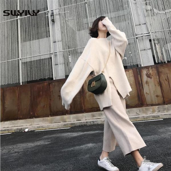 women's two piece pants swyivy women sets sweaters+pants pieces 2021 autumn winter female long sweater with wide leg pant loose white w
women's two piece pants swyivy women sets sweaters+pants pieces 2021 autumn winter female long sweater with wide leg pant loose white w
