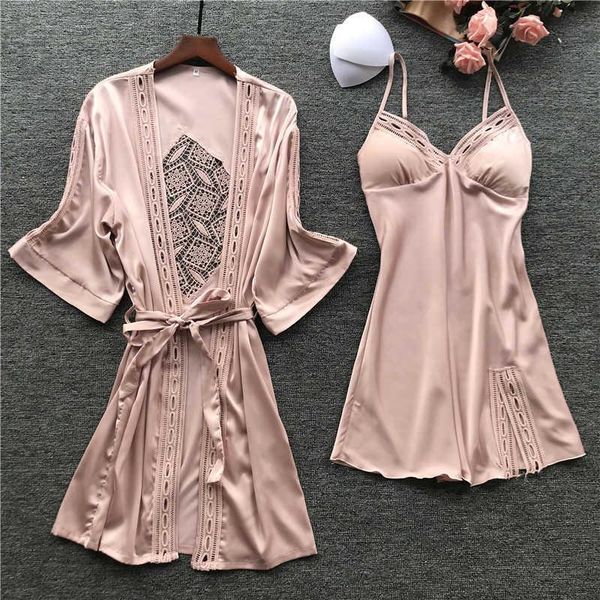 women's sleepwear spring lisacmvpnel woman robe set of silk ice sleeve long pajamas hollow, Black;red
women's sleepwear spring lisacmvpnel woman robe set of silk ice sleeve long pajamas hollow, Black;red