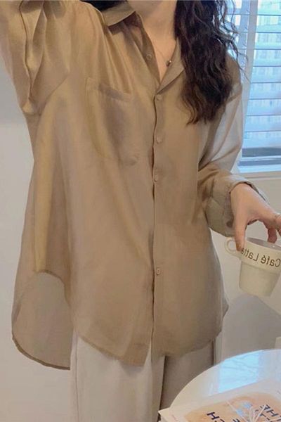 women's blouses & shirts women clothing for summer 2021 solid l|ong-sleeved shirt fashion sunscreen cardigan thin chiffon top, White
women's blouses & shirts women clothing for summer 2021 solid l|ong-sleeved shirt fashion sunscreen cardigan thin chiffon top, White