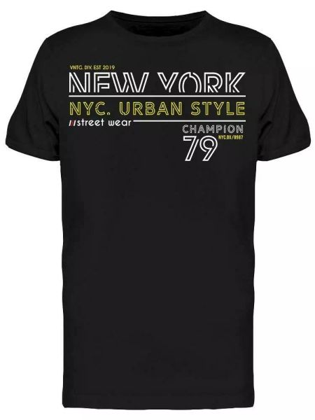 New York 79 Tee Men's -Image by Shutterstock, White;black