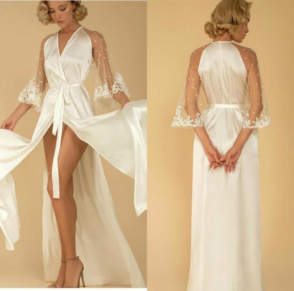 wraps & jackets chic silk long sleeves bridal robes lace appliqued v neck bride bridesmaid sleepwear a line wedding cape prom dress, White
wraps & jackets chic silk long sleeves bridal robes lace appliqued v neck bride bridesmaid sleepwear a line wedding cape prom dress, White