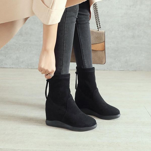 boots short women's inner height 8cm spring and autumn suede single boot korean version rear zipper thick bottom anti-skid, Black
boots short women's inner height 8cm spring and autumn suede single boot korean version rear zipper thick bottom anti-skid, Black