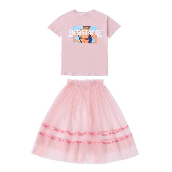boutique 2021 summer children's suit little girl korean letter printing short sleeve + gauze skirt two-piece clothing sets, White
boutique 2021 summer children's suit little girl korean letter printing short sleeve + gauze skirt two-piece clothing sets, White