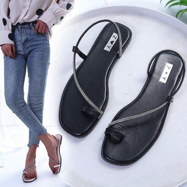 sandals shoes women slippers 2021 flat sandales femmes sandalias, Black 
sandals shoes women slippers 2021 flat sandales femmes sandalias, Black