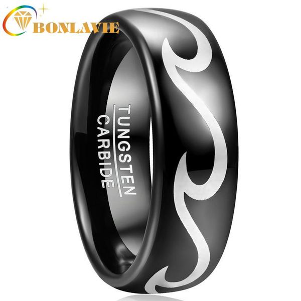 wedding rings bonlavie 8mm men's ring band engagement black tungsten steel laser wave pattern carbide, Slivery;golden
wedding rings bonlavie 8mm men's ring band engagement black tungsten steel laser wave pattern carbide, Slivery;golden